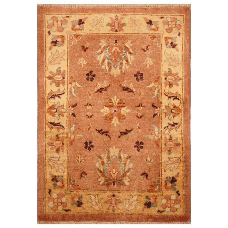 Handmade One-of-a-Kind Vegetable Dye Oushak Wool Rug (Afghanistan) - 2' x 3'