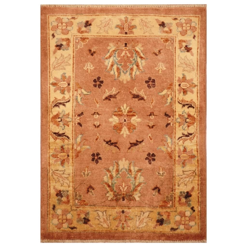 Handmade One-of-a-Kind Vegetable Dye Oushak Wool Rug (Afghanistan) - 2' x 3'