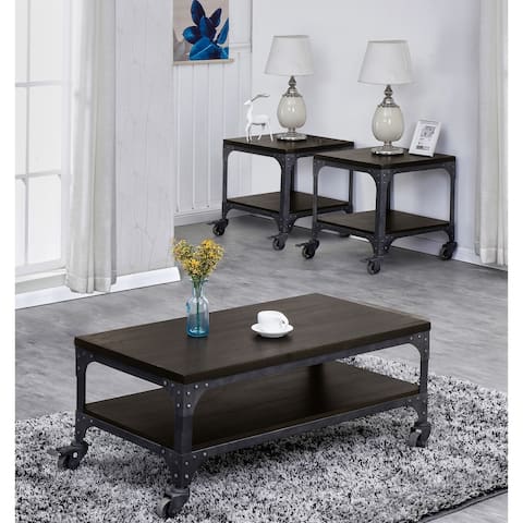 Best Quality Furniture Industrial 3-piece Coffee and End Table Set