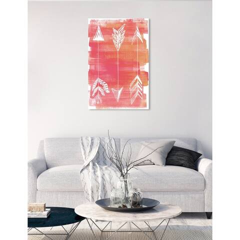 Oliver Gal 'Tribal Arrows Sun' Symbols and Objects Wall Art Canvas Print - Orange, White