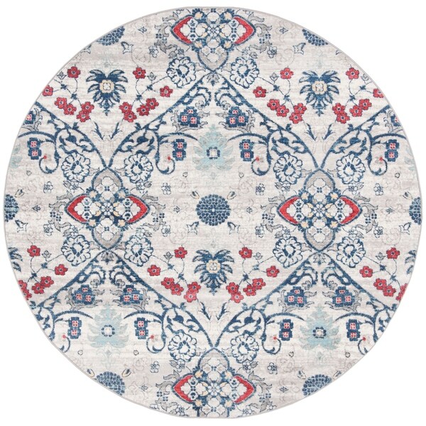 Safavieh Brentwood Gwyneth Navy / Grey Rug - 6'7" x 6'7" Round