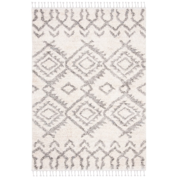 Shop Safavieh Berber Tassel Shag Modern & Contemporary - Cream/Grey ...