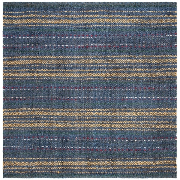 Safavieh Hand-Woven Natural Fiber Casual - Blue/Gold Rug - 6' x 6' Square