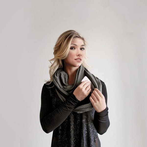 Lightweight Infinity Travel Scarf with Pockets. Opens flyout.