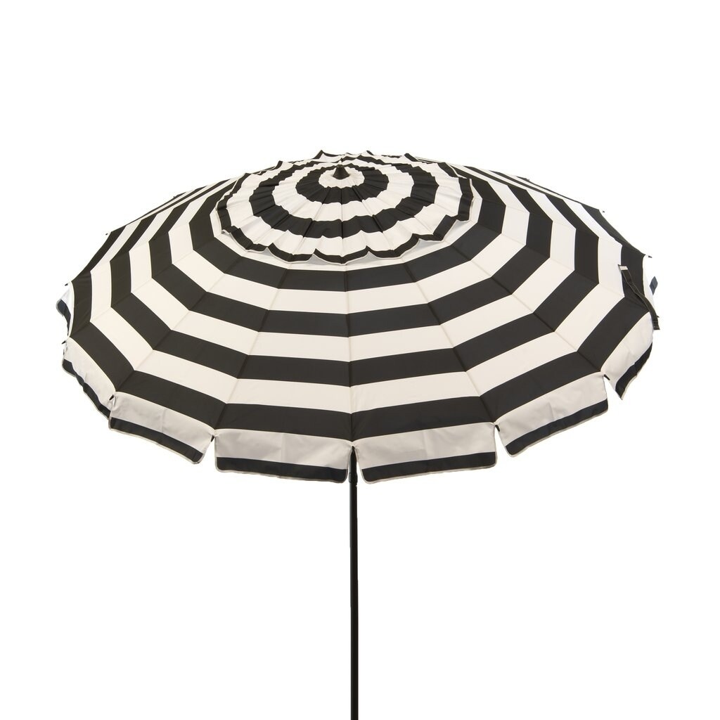 Shop Black Friday Deals On 8 Ft Black And White Stripe Deluxe Beach Patio Umbrella Overstock 26289988