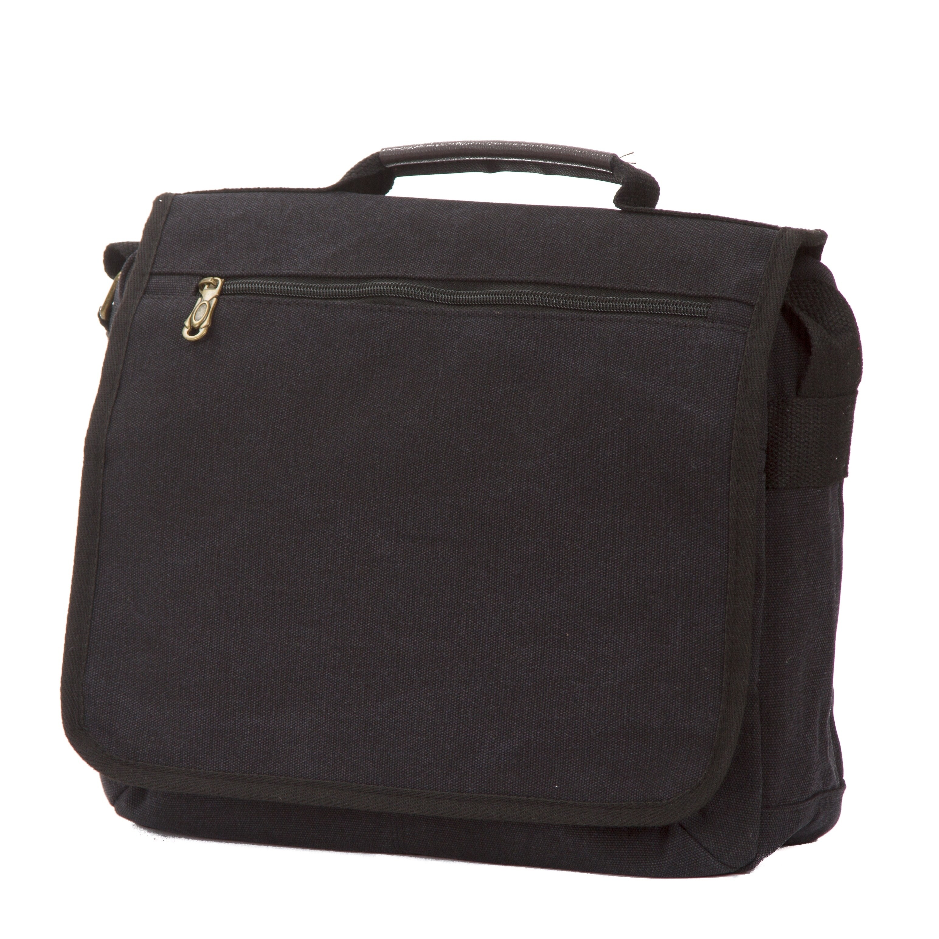 black canvas messenger bag