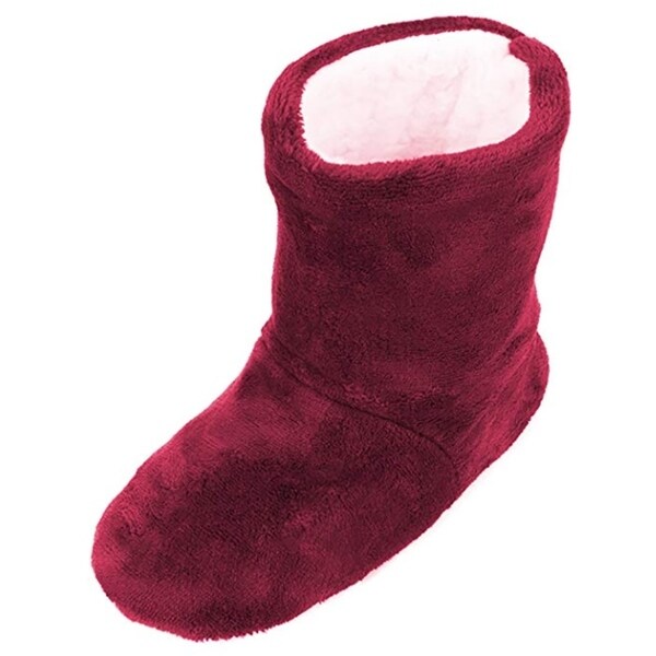 red bootie slippers