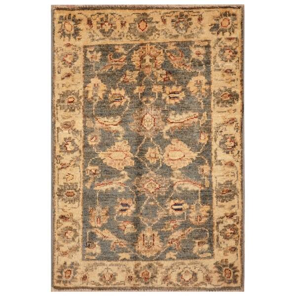 slide 1 of 3, Handmade One-of-a-Kind Vegetable Dye Oushak Wool Rug (Afghanistan) - 2' x 3'