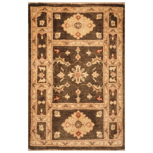 Handmade Vegetable Dye Oushak Wool Rug (Afghanistan) - 2' x 3'