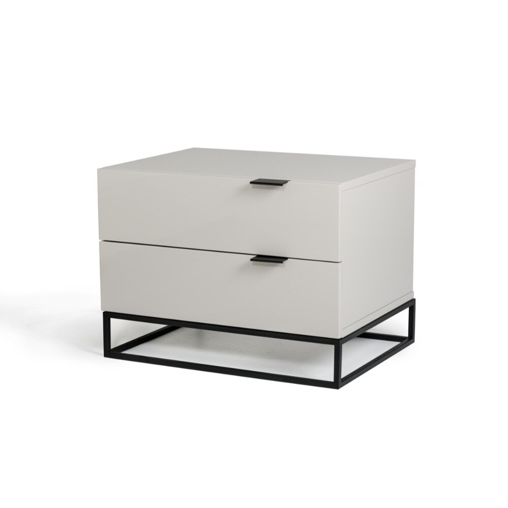 Shop 2 Drawer Wooden Nightstand With Metal Legs White And Black On Sale Overstock 26293005