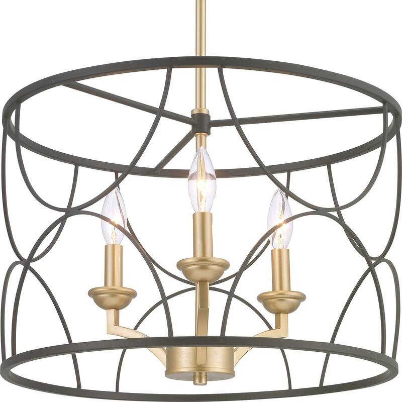 Landree Collection 3-Light Matte Black Luxe Chandelier Light
