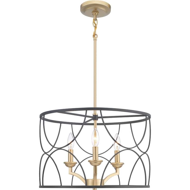 Landree Collection 3-Light Matte Black Luxe Chandelier Light