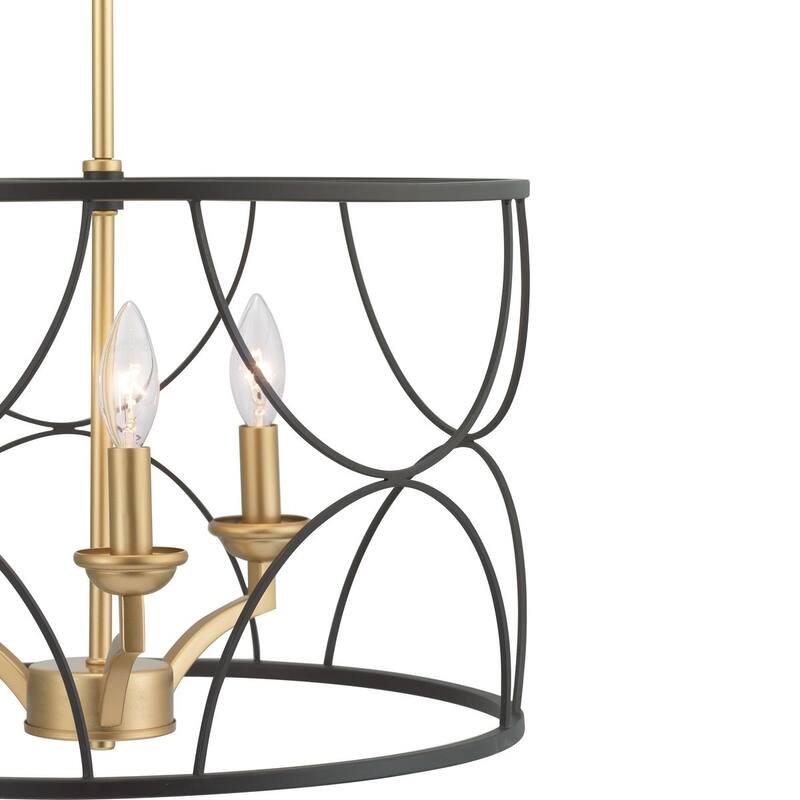 Landree Collection 3-Light Matte Black Luxe Chandelier Light