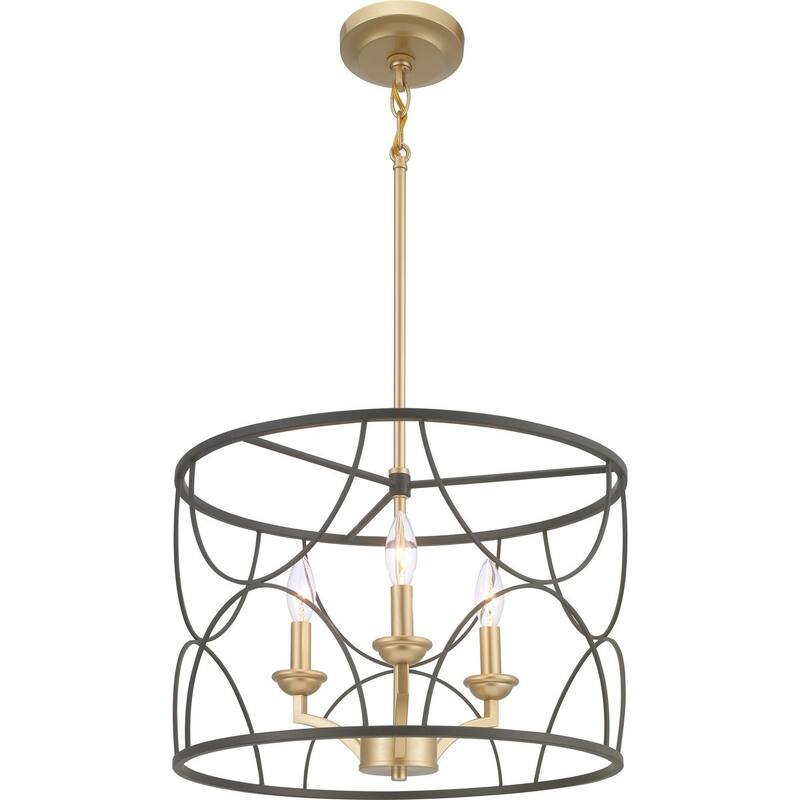 Landree Collection 3-Light Matte Black Luxe Chandelier Light