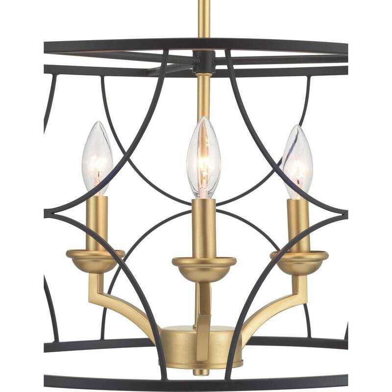 Landree Collection 3-Light Matte Black Luxe Chandelier Light