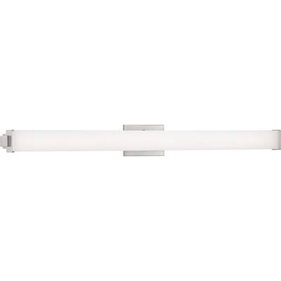 Phase 2.1 LED Collection 48" Brushed Nickel White Shade Modern Bath Vanity Light