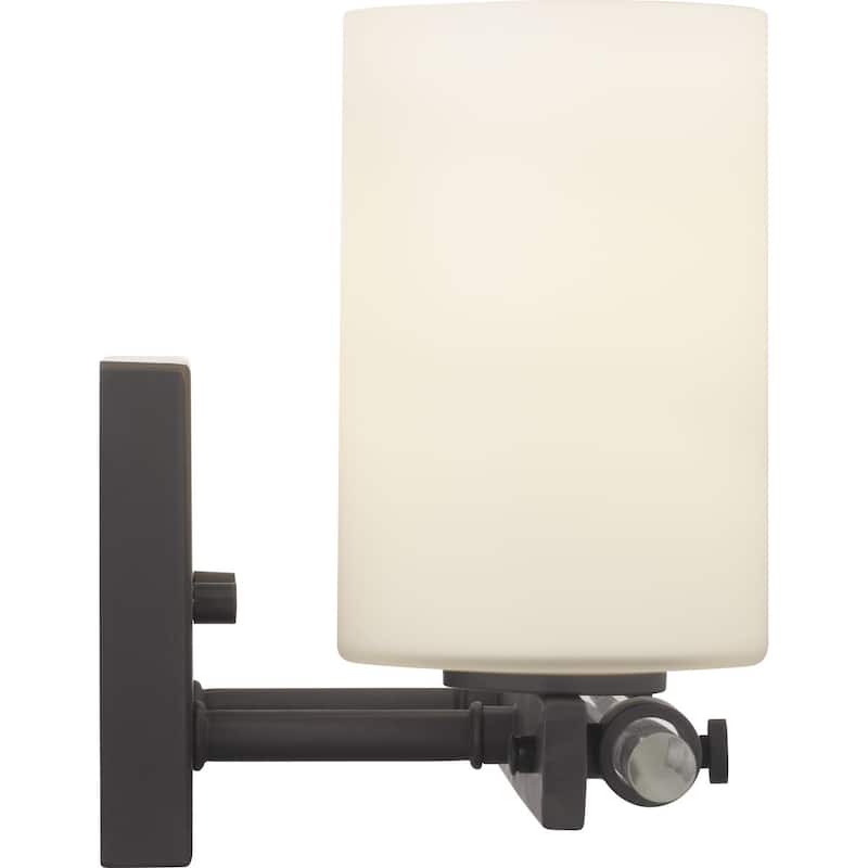 Lisbon Collection 2-Light Matte Black Etched Opal Glass Luxe Bath Vanity Light