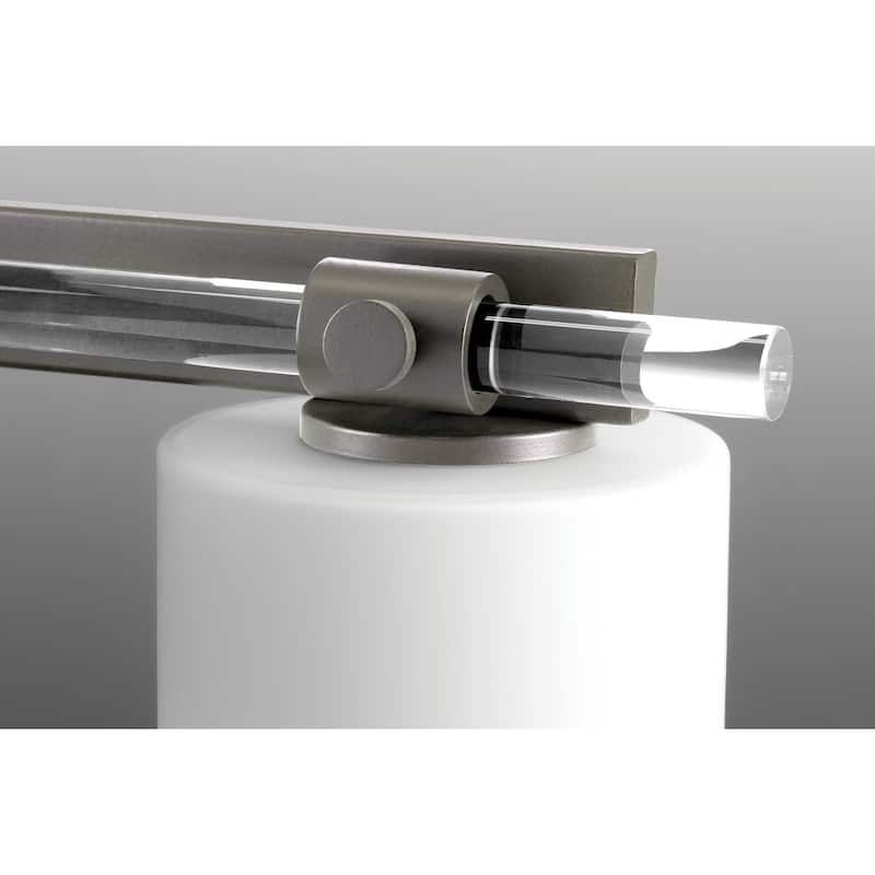 Lisbon Collection 2-Light Matte Black Etched Opal Glass Luxe Bath Vanity Light