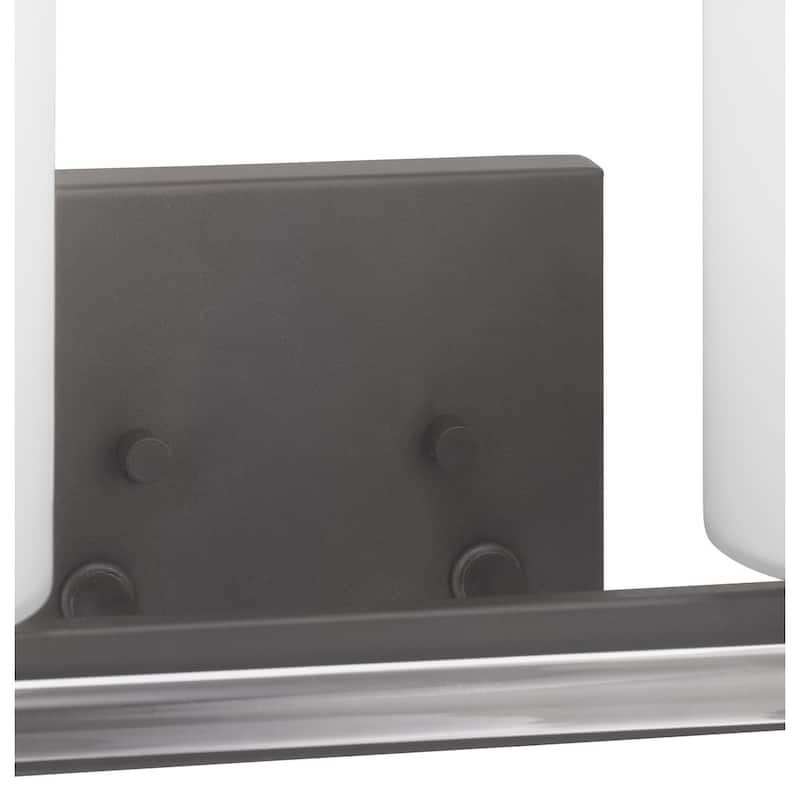 Lisbon Collection 2-Light Matte Black Etched Opal Glass Luxe Bath Vanity Light