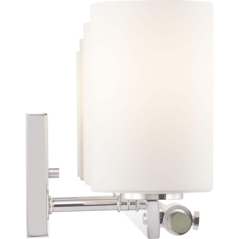 Lisbon Collection 4-Light Polished Nickel Etched Opal Glass Luxe Bath Vanity Light