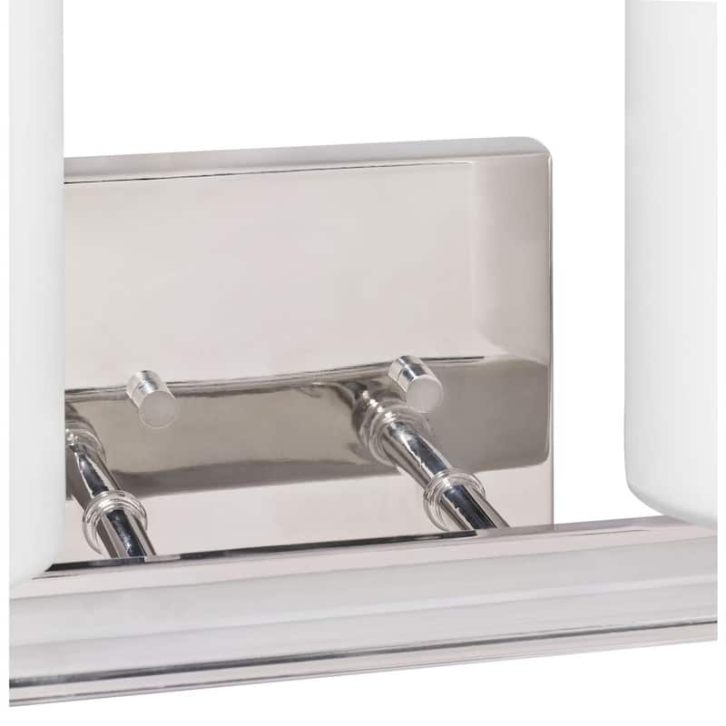 Lisbon Collection 4-Light Polished Nickel Etched Opal Glass Luxe Bath Vanity Light