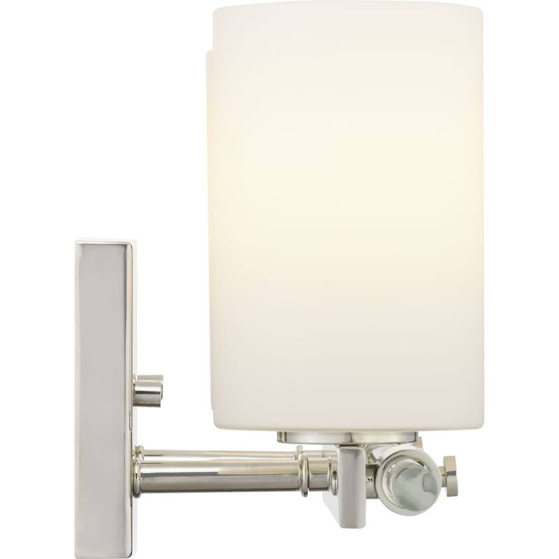 Lisbon Collection 2-Light Polished Nickel Etched Opal Glass Luxe Bath Vanity Light