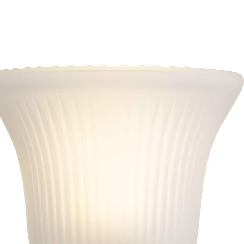 Fluted Glass Collection 3-Light Brushed Nickel Etched Glass Traditional Bath Vanity Light