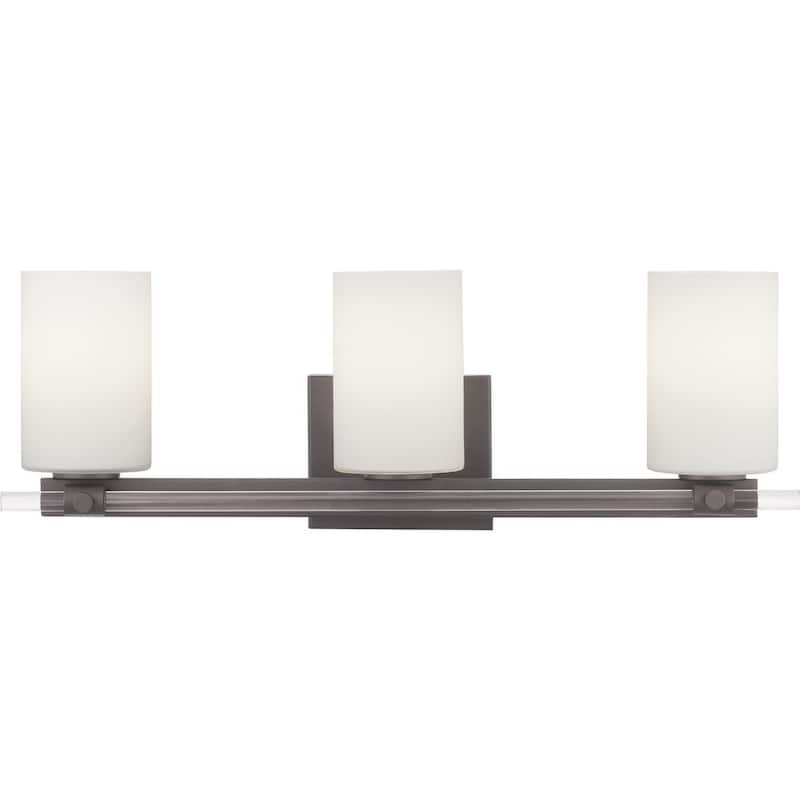 Lisbon Collection 3-Light Matte Black Etched Opal Glass Luxe Bath Vanity Light