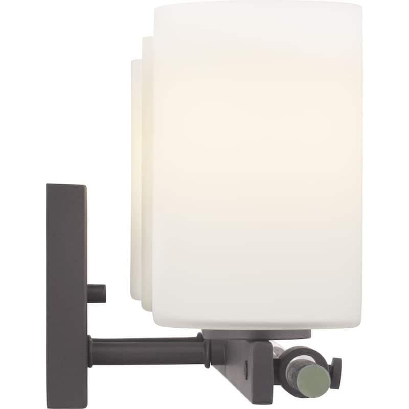 Lisbon Collection 3-Light Matte Black Etched Opal Glass Luxe Bath Vanity Light