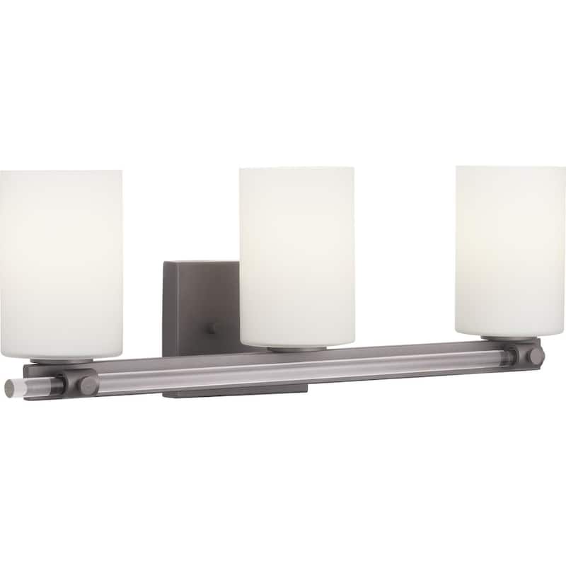 Lisbon Collection 3-Light Matte Black Etched Opal Glass Luxe Bath Vanity Light