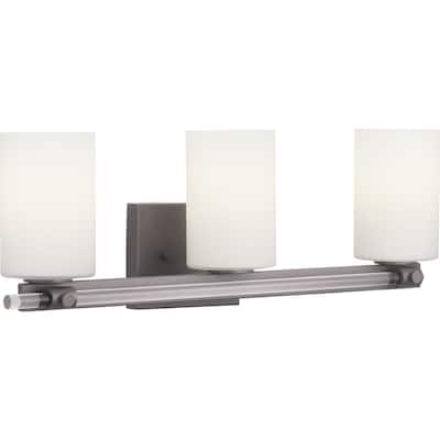 Lisbon Collection 3-Light Matte Black Etched Opal Glass Luxe Bath Vanity Light