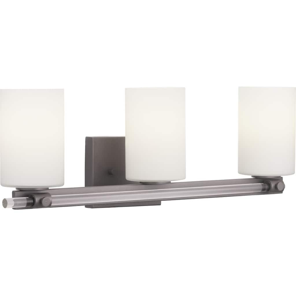 Lisbon Collection 3-Light Matte Black Etched Opal Glass Luxe Bath Vanity Light