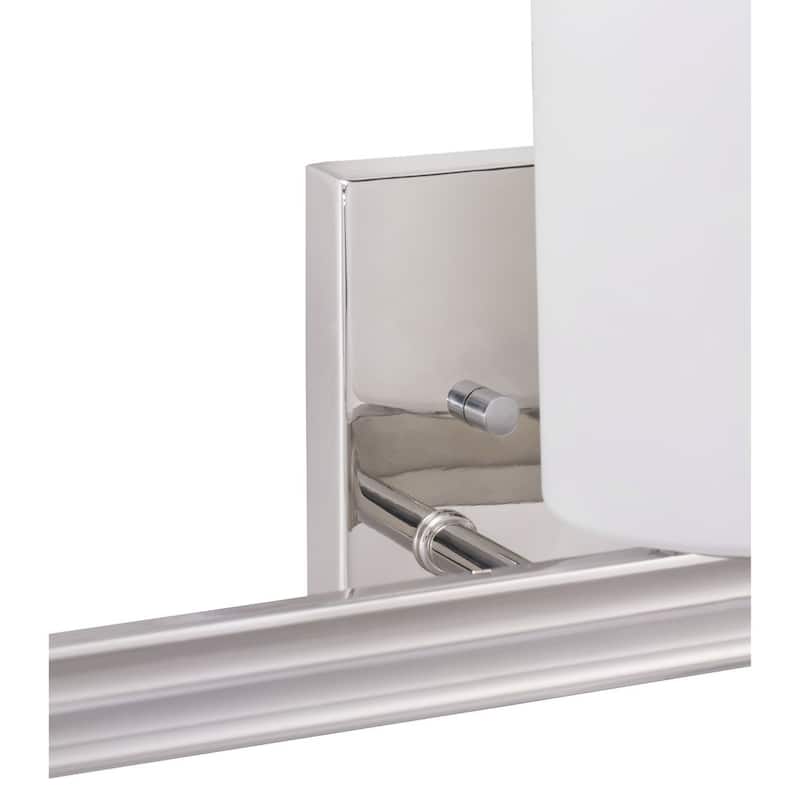 Lisbon Collection 3-Light Polished Nickel Etched Opal Glass Luxe Bath Vanity Light