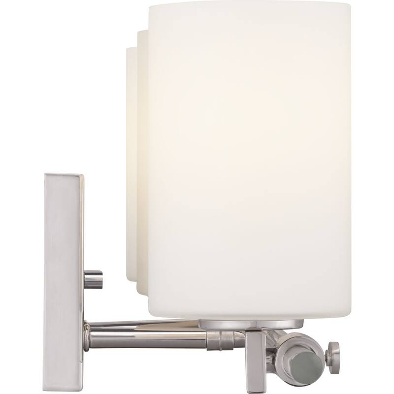 Lisbon Collection 3-Light Polished Nickel Etched Opal Glass Luxe Bath Vanity Light