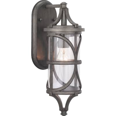 Morrison 1-Light Antique Pewter Modern Outdoor Wall Lantern Light
