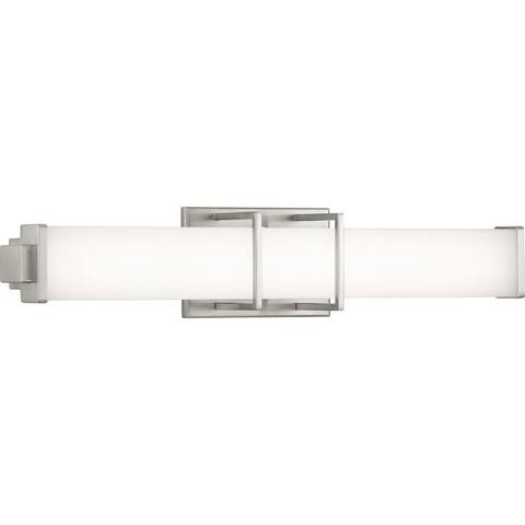 Phase 2.2 LED Collection 24" Brushed Nickel White Shade Modern Bath Vanity Light