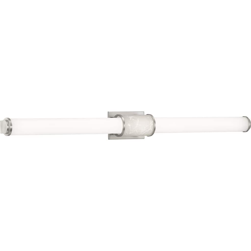 Phase 1.2 LED Collection 48" Brushed Nickel White Shade Modern Bath Vanity Light