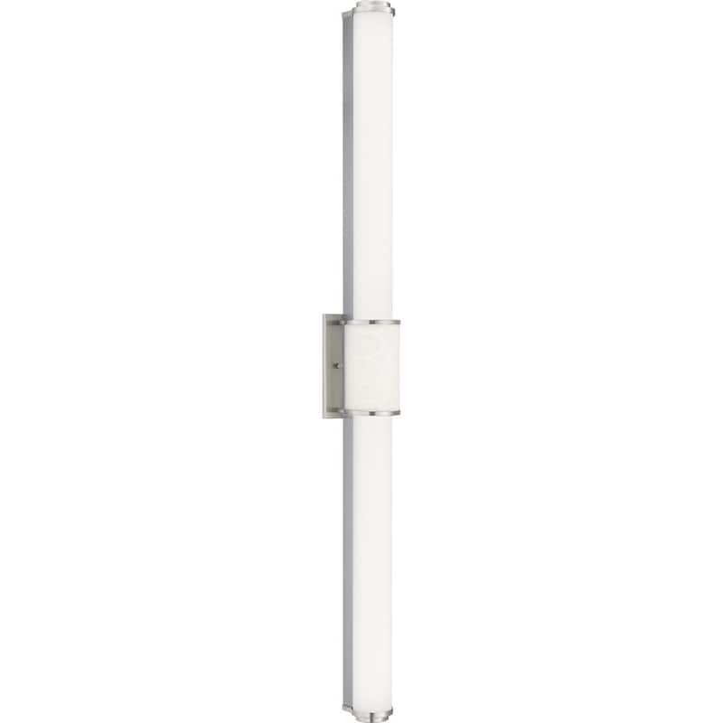 Phase 1.2 LED Collection 48" Brushed Nickel White Shade Modern Bath Vanity Light