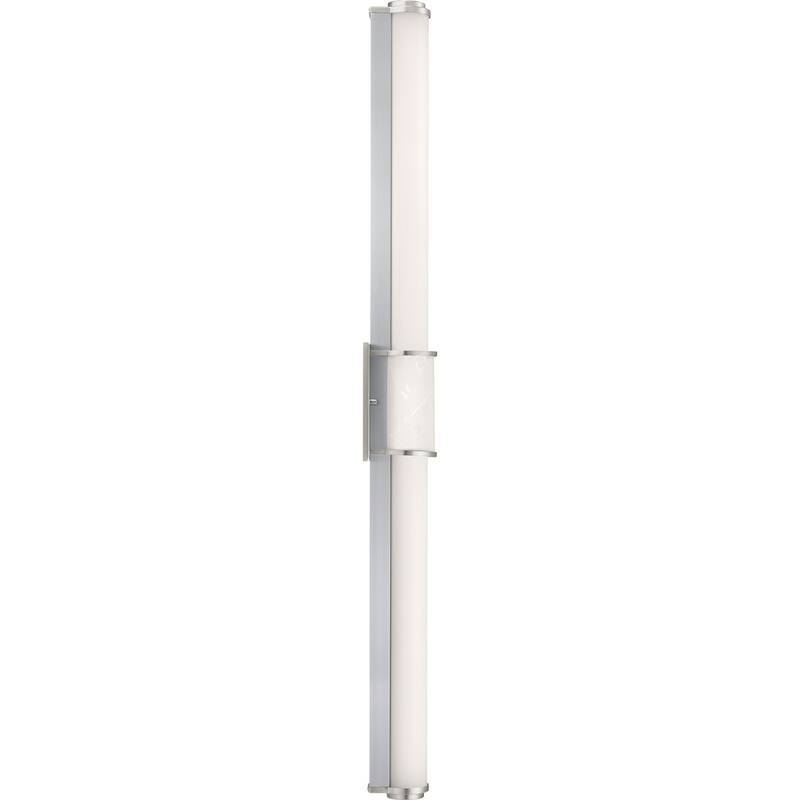 Phase 1.2 LED Collection 48" Brushed Nickel White Shade Modern Bath Vanity Light
