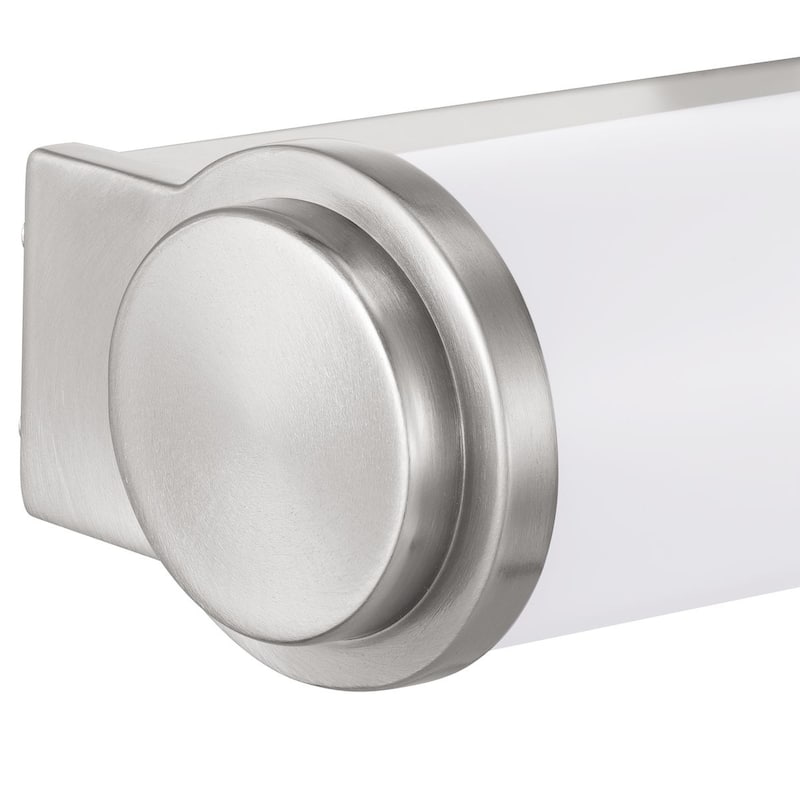 Phase 1.2 LED Collection 48" Brushed Nickel White Shade Modern Bath Vanity Light