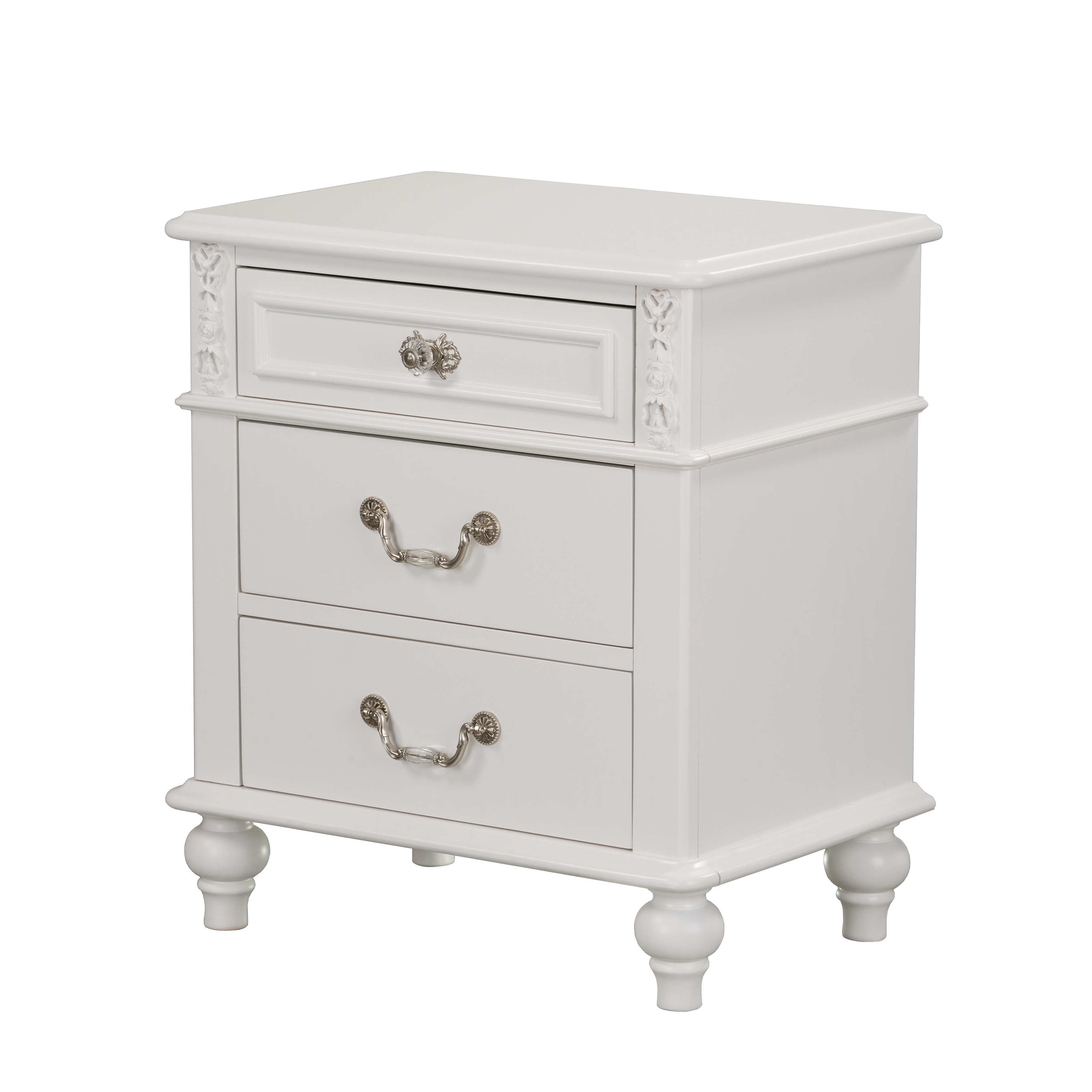 Shop Standard Furniture Olivia 3 Drawer Nightstand White Overstock 26297796