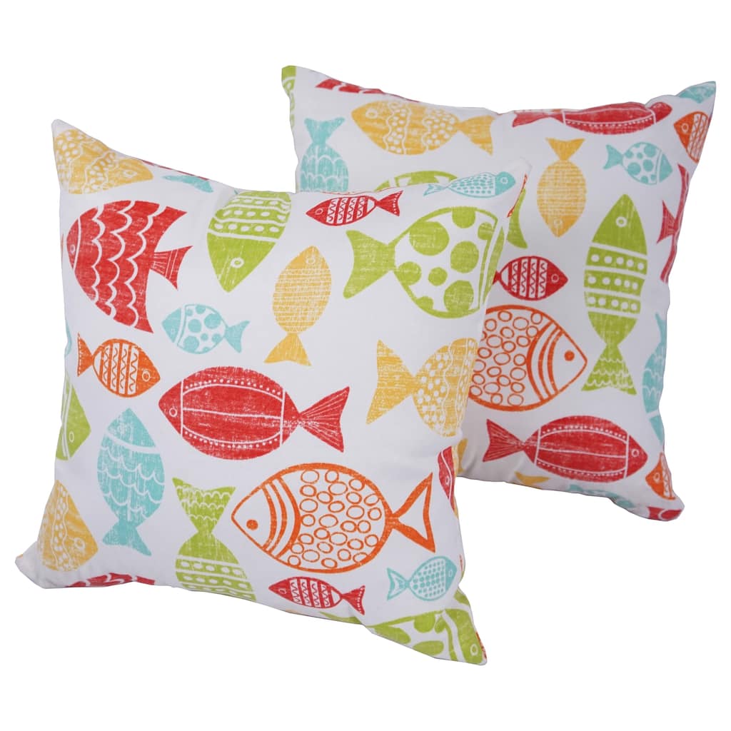 Solarium King Fisher 17-inch Indoor/Outdoor Throw Pillows (Set of 2)