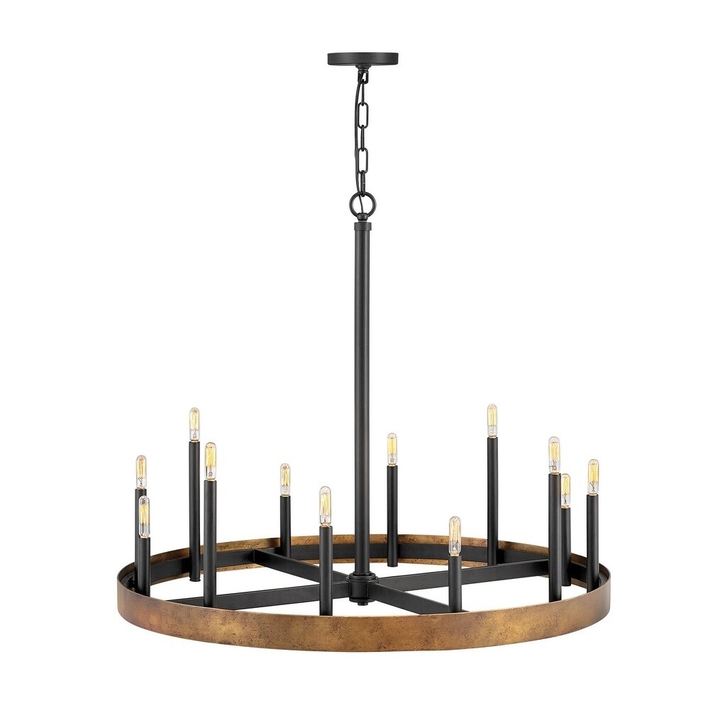Hinkley Wells 12-Light Chandelier in Weathered Brass - Chandeliers For Bedrooms by Overstock.com