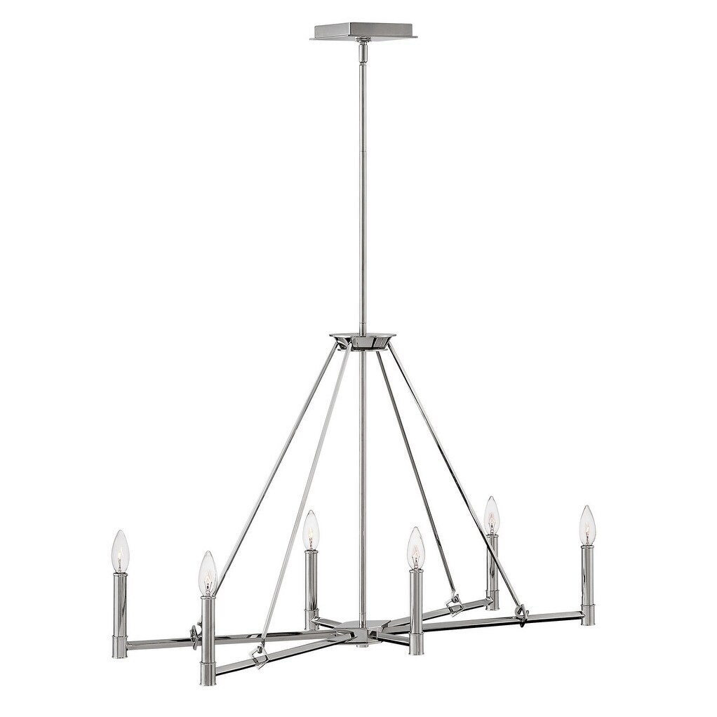 Hinkley Buchanan 6-Light Chandelier in Polished Nickel - Chandeliers For Bedrooms by Overstock.com