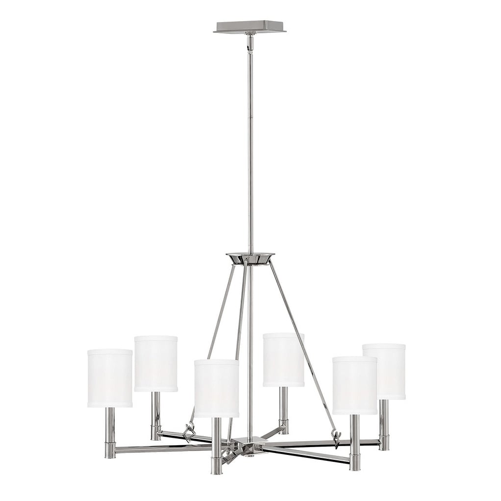 Hinkley Buchanan 6-Light Chandelier in Polished Nickel - Chandeliers For Bedrooms by Overstock.com