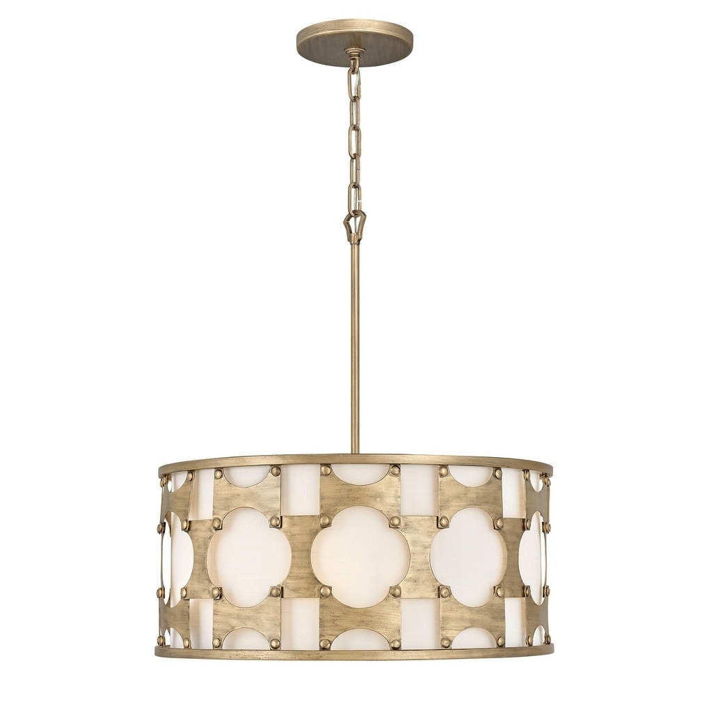 HINKLEY Plantation 5-Light Burnished Brass Shaded Chandelier