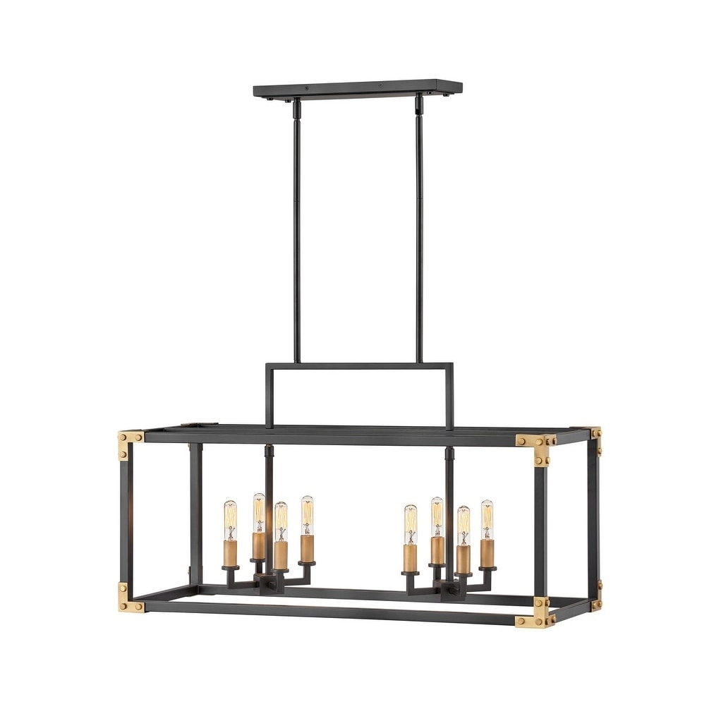 Hinkley Louis 8-Light Chandelier in Satin Black - Chandeliers For Bedrooms by Overstock.com