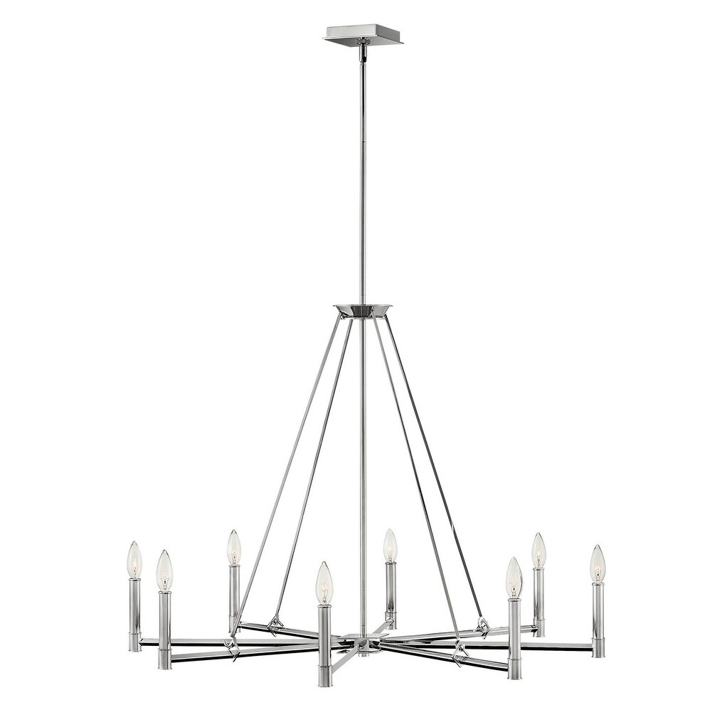Hinkley Buchanan 8-Light Chandelier in Polished Nickel - Chandeliers For Bedrooms by Overstock.com