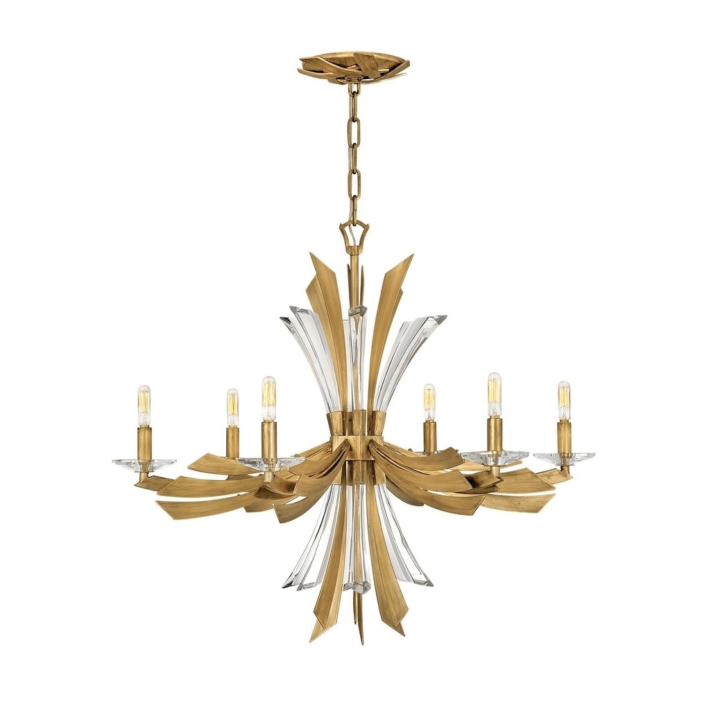 Fredrick Ramond Vida 6-Light Chandelier in Burnished Gold - Chandeliers For Bedrooms by Overstock.com