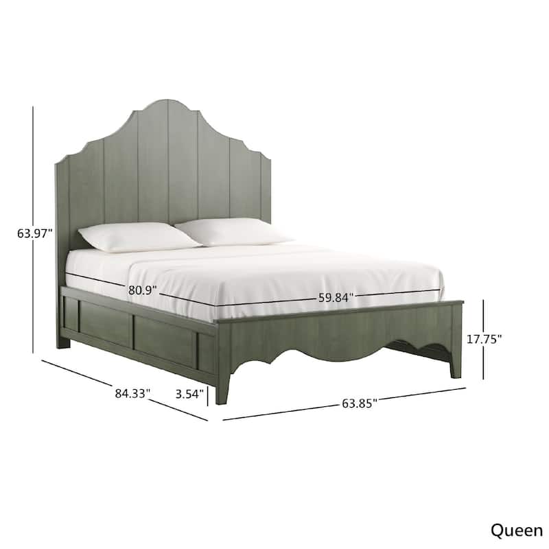 Ediline Antique-finish Scalloped Panel Bed by iNSPIRE Q Classic